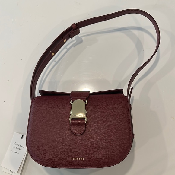 Senreve Handbags - Senreve Cadence Burgundy Leather Shoulder Bag